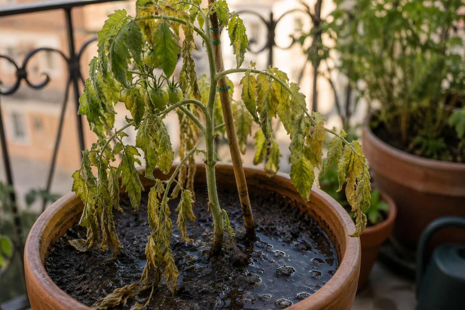 Planta marchita por error de cuidado